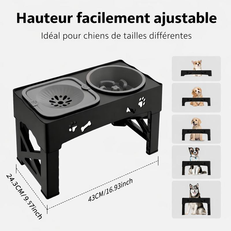 Gamelle chien hauteur ajustable