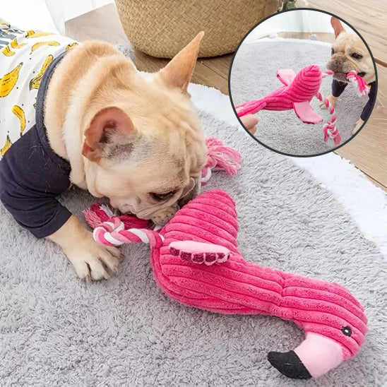 PELUCHE POUR CHIEN FLAMANT ROSE