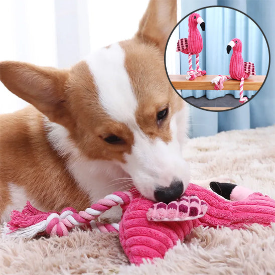 PELUCHE POUR CHIEN FLAMANT ROSE