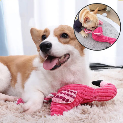 PELUCHE POUR CHIEN FLAMANT ROSE