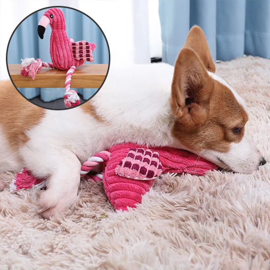 PELUCHE POUR CHIEN FLAMANT ROSE