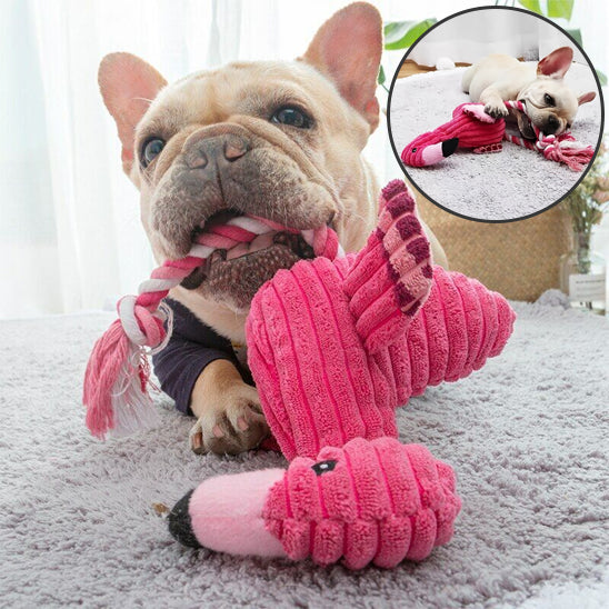 PELUCHE POUR CHIEN FLAMANT ROSE